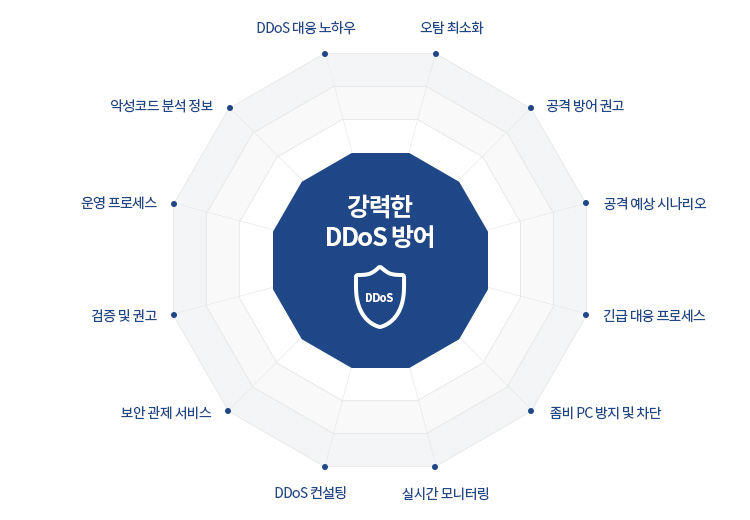 안랩의 독자적인 보안 기술과 인프라가 결합된 DDoS 공격 방어 전용 제품